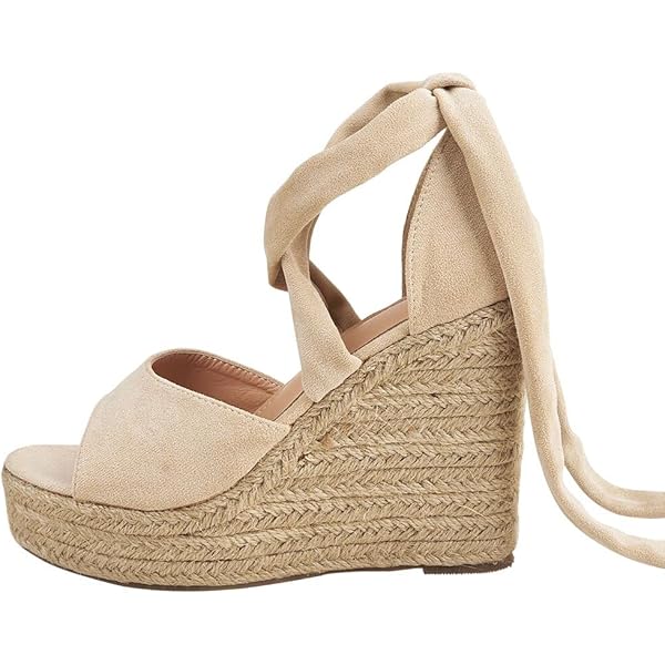 Amazon.com | Yenktwei Womens Espadrille Wedge Sandals Ankle